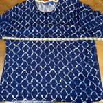 J. McLaughlin  Crewneck Sweater Button Sleeves Blue White Size XL Photo 7
