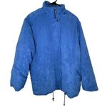 Worthington  Blue Heavy Weight Zip Up Suede Winter Coat Photo 0