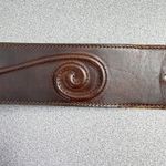 Jennifer Graham Leather Belt Womens Medium Brown Brass Buckle Embossed Boho 1.75 Photo 5