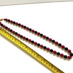 Pink black and gold tone beaded vintage necklace Photo 4