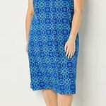 Liz Claiborne Linen Blend MidiDress Women Sz Medium Blue Button Front Sleeveless Photo 4