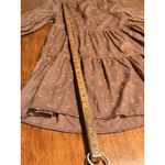 MINE Brown Floral Babydoll Dress Small Ruffled S Women’s Beige Photo 5