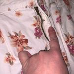 American Eagle New Floral Cuffed White Denim Pleated High Waist Mom Shorts 12 Photo 6