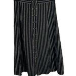 Eva Franco Black w Silver Metallic Stripe Midi Skirt Size 2 New Photo 0