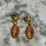 Vintage Gold dipped Pine Cone post earrings Photo 2