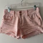 Refuge Light Pink Raw Hem Jean Shorts Photo 0