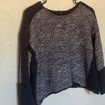 J.Crew Navy Blue Color-block Wool Blend Long Sleeve Crop Short Top Sweater Small Photo 1
