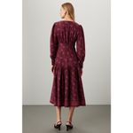 DEREK LAM COLLECTIVE Red Floral Chiffon Keyhole Empire Waist Midi Dress Size 44 Photo 1