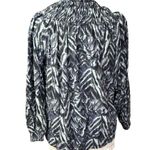 BeachLunchLounge  Delilah High Neck Long Sleeve Smocked Peasant Top Blue Glow Photo 1