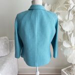Talbots Long Sleeve Teal Textured Wool Blazer Photo 4