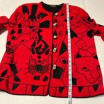 Vintage Allure 80s 90s Boutique Red Black jacket coat‎ blazer Abstract Office Photo 4