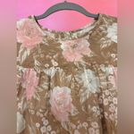 Urban Outfitters Pastel Brown, Pink & White Floral Babydoll Dress - Size Medium Photo 4