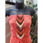 J.Crew  Women's Pink Peach 100% Cotton Off The Shoulder Long Maxi Dress Medium Photo 12