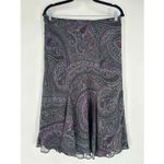 CHAPS Vintage Y2K Black Purple Floral Midi Skirt Size M Goth Witchy Whimsical Photo 7