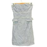 Southern Frock Blue And White Striped Seersucker Strapless Coastal Preppy Dress Photo 8