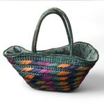Colorful Woven Tote Bag‎ Blue Photo 0