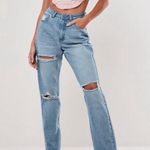 Missguided Ripped Light Wash Jeans  Photo 0