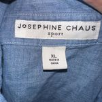 Josephine Chaus  embroidered button down normcore XL denim shirt Photo 2