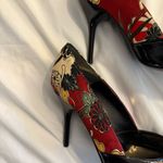 NWOT Jessica Bennett Jkiora Pleated Silk and Crinkle Patent Stiletto Peep Photo 4