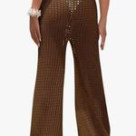 CoverUp Women's Dark Brown Beach Pants Crochet High Waist Swimsuit CoverUps Size undefined Photo 1