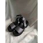 Topshop  Glitter Platform Chunky Heel Silver Sandals 9.5 Disco Party Festival Y2K Photo 3