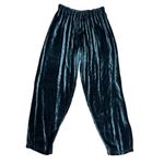 CP Shades Rayon Velvet Pull-On Pants | Teal Blue | Size Medium | Boho Lagenlook Photo 1
