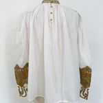 NEW V.D.E. Vinster blouse with gold embroidery detailing White Photo 6