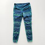 Athleta  Retreat Chaturanga Leggings 7/8 Athletic Tight Green Blue Stripe Size M Photo 2
