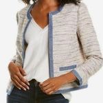 J. McLaughlin Therese Jacket Small Blue Heathered Tweed Blazer Chambray NWT $298 Photo 1