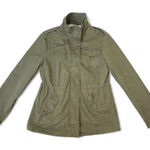 Ambiance Olive Green, Faux Sherpa Lined Utility Military Jacket, Size M Green Size M Photo 0