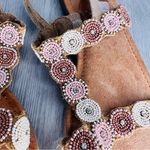 Bed Stu  Roan Beaded Leather Sandals shoes with Pink and Cream Accents Photo 8