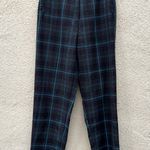 Vintage Tanjay Grey Blue Plaid Trousers Pants Size 12 Gray Photo 0