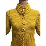 Ivy Jane  Mustard Yellow Thick Knit Short Sleeve Button Front Sweater Cardigan Photo 1