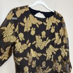 12th Tribe Dress Marissa Gold Black Floral Mini Dress Gothic Whimsigoth Wedding Photo 6