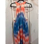 Wrapper  Tie Dye Maxi Dress Orange Blue Halter Neck Women's Size 2X Photo 7
