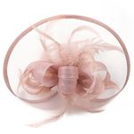 None Fascinator hat, blush pink, hair pin fastening, real feathers detail Photo 0
