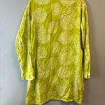 Hiho Top 100% Cotton Beach Cover Up/ Tunic in Green & White Pattern Sz L EUC Size L Photo 7