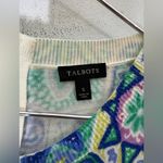 Talbots  Multicolor‎ Floral Medallion Ribbed Knit Sweater Size Small Photo 2