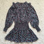 Ramy Brook Dress Penelope Silk Blend Ruffle Mini Long Sleeve Floral Purple S Photo 2