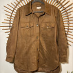 Loft Womens Brown Microsuede Shacket /Jacket Button Down Fall Neutral π€ Photo 0