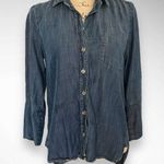 Bella Dahl Women's Shirt Tail Button Down Chambray Denim Shirt Size Small | EUC Photo 0
