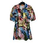 Stine Goya Abstract Print Structured Sleeve Mini Dress Size Small Blue Photo 2