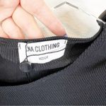 LNA NWT Zuki Rib Bodycon Asymmetrical Neck Mini Dress M Black Photo 4