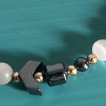 New Hand Crafted Hematite Arrowhead and Cat’s Eye Bead Necklace Gray Photo 6