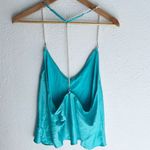 Victoria's Secret Victoria’s Secret Satin Draped Pearl Strap Open-Back Cami Aqua XL Photo 3
