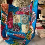 Tribe Azure Women's Blue Cotton Patchwork Shoulder Bag Photo 0