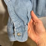VTG Light Blue Denim Button Up Top Long Sleeve Retro Western Flap Pockets Boho L Size L Photo 4