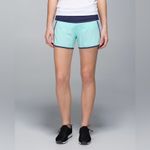 Lululemon  Run Times Short 4” Size 6 Rare 2014 Retired Aquamarine Colorway Photo 1