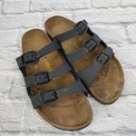 Birkenstock Florida Triple Strap Sandals Size 40 (L9 M7) Navy Blue Leather Photo 1
