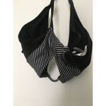 C Apparel Women's Black White Swim Top Tie Neck Size Large Swim Wear Photo 2